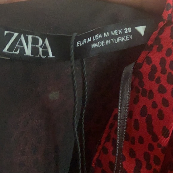 Zara Red Print Dress - Picture 4 of 4